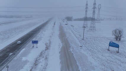 Drone View of Blowing Snow