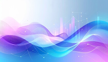 Vibrant abstract wave pattern with data visualization elements