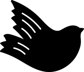 Obraz premium Scandinavian Ornament Bird Silhouette Folk