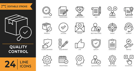 Quality Control icon set. 