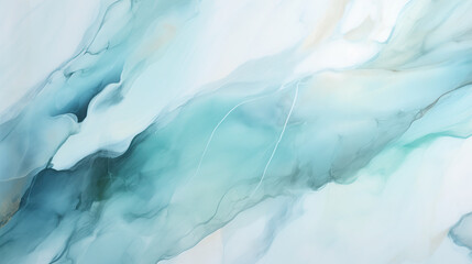 Serene and calming abstract artwork featuring soft aqua and blue hues blending seamlessly, evoking tranquility and elegance