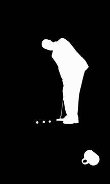 silhouette of a man in action with golf