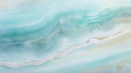 Obraz premium Aqua onyx marble features stunning swirls of blue and white, creating serene and elegant appearance. This natural stone adds touch of luxury to