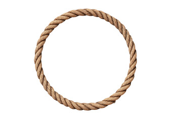 Fototapeta premium Rope Circle on Wooden Cross Background
