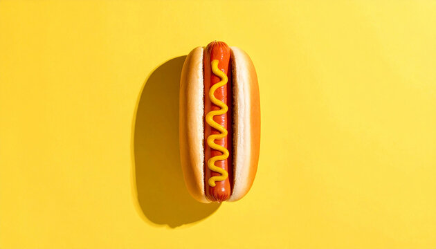 Hot dog top view