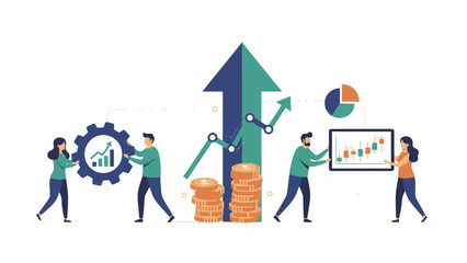 Fototapeta premium Business Professionals Working Together on Growth.