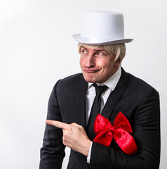 Portrait of smiling senior man. Man work. Yes man. Smiling face. People. White background. Strong. 
