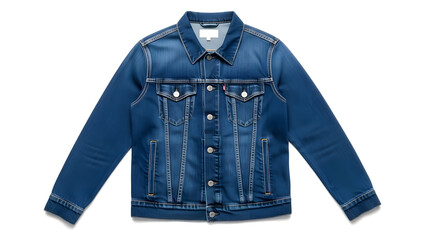 Denim jacket in blue color with pockets and button closure  