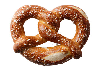 Salted Soft Pretzel on White Background