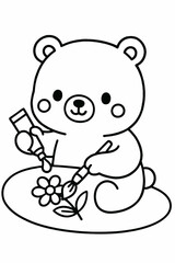 Cute smiling polar bear cub cartoon illustration © Sai-man