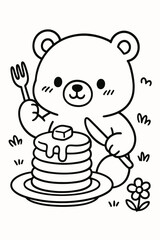 polar bear cub with pancake illustration © Sai-man