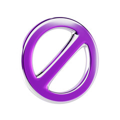3D Liquid Glass Prohibited Icon for Restricted Action