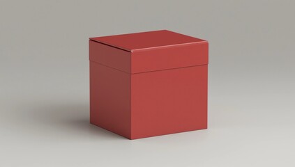 Fototapeta premium One red shoe square box isolated on white background with clipping path