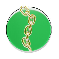 Obraz premium 3D Liquid Glass Link Chain Icon for Connection