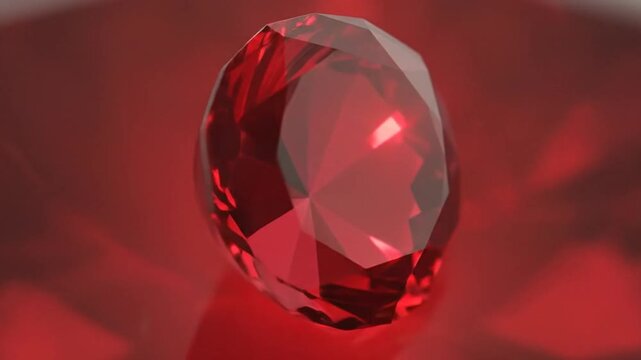 Captivating Ruby Gemstone - A Close-Up Look at Facets and Color.