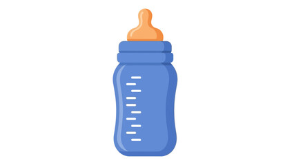 Fototapeta premium Infant Feeding Bottle Icon Isolated - Blue Plastic Baby Nipple Vector