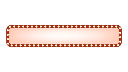 Obraz premium Rounded light frame banner with glowing bulbs isolated on transparent background