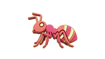 Stylized Orange and Yellow Layered Ant