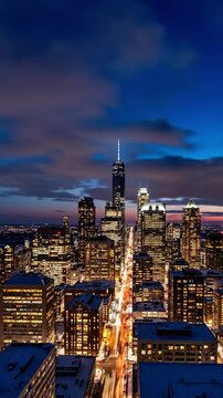 Chicago Cityscape at Dusk