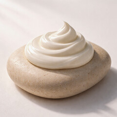 Smooth cosmetic cream swirl on stone