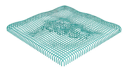 Wavy Teal Grid Surface