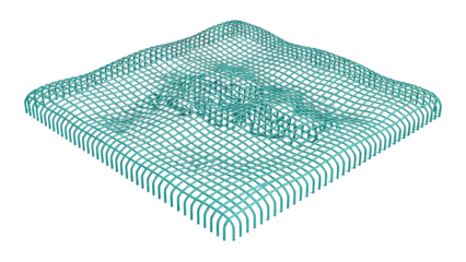 Wavy Teal Grid Surface