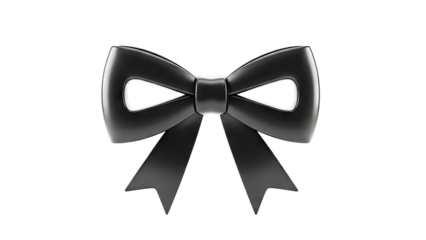 Black Bow Tie on White Background