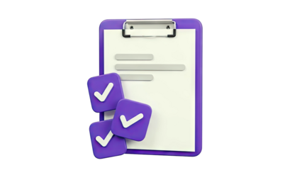 3D Clipboard with Checkmarks