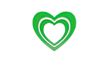Green Double Heart Shape