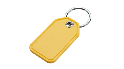 Yellow Blank Luggage Tag with Silver Keyring