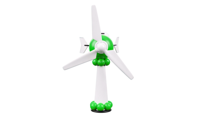 Stylized Wind Turbine with Green Accents