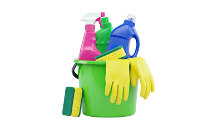 Cleaning Bucket with Supplies