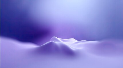 Obraz premium Ethereal landscape with smooth, flowing hills and soft purple hues under gentle light creating a serene and tranquil atmosphere for calming visuals