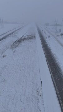 Winter Storm Hits Trans-Canada Hwy Near Winnipeg