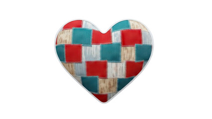Heart-shaped quilt pillow with patchwork design