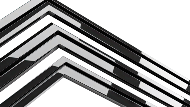 Abstract Black Geometric Shapes on White Background - Powered by Adobe