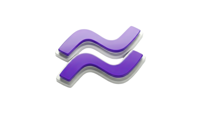 3D Purple Wavy Symbol