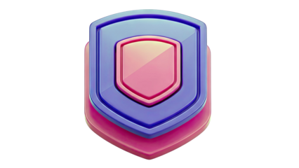 Three Layered Shield Emblem - Purple and Pink