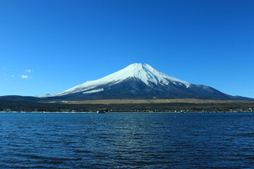山中湖と富士山