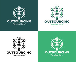Business Process Outsourcing Logo Modern Minimalist Corporate Services
