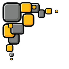 Collection of assorted grey and yellow squares.