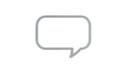 3D Speech Bubble Icon with Grey Outline