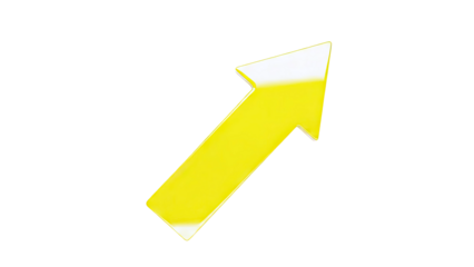 Glossy Yellow Arrow Pointing Upwards