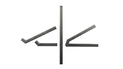 Abstract Black Geometric Shapes on White Background