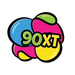 Colorful 90XT Logo Design Elements.