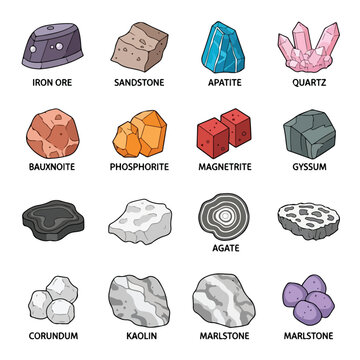 Collection of Various Mineral Specimens and Rocks.