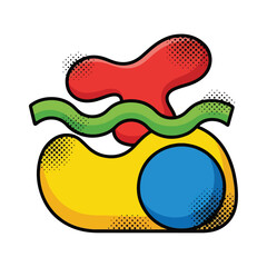 Colorful Abstract Shapes with Dotted Texture.