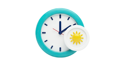 Clock with Sun Icon