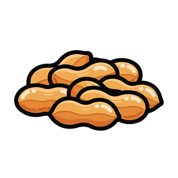 A pile of peanuts viewed from directly above, simple illustration style