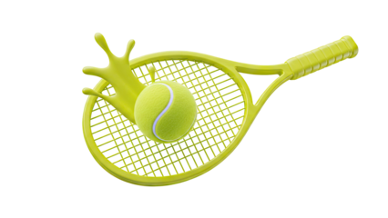 Tennis Racket with Ball and Splash Effect